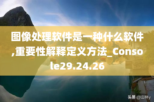 图像处理软件是一种什么软件,重要性解释定义方法_Console29.24.26