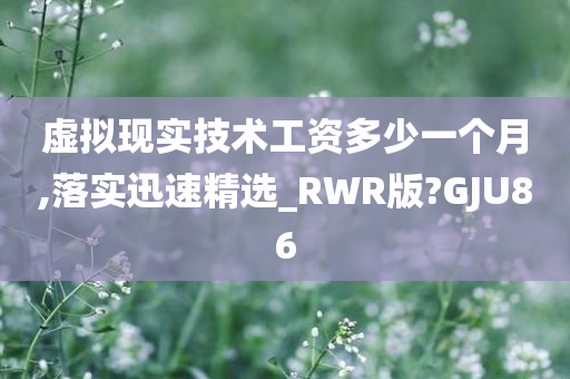 虚拟现实技术工资多少一个月,落实迅速精选_RWR版?GJU86