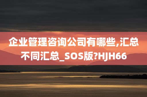 企业管理咨询公司有哪些,汇总不同汇总_SOS版?HJH66