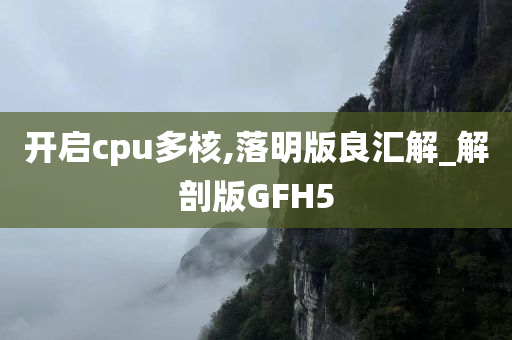 开启cpu多核,落明版良汇解_解剖版GFH5