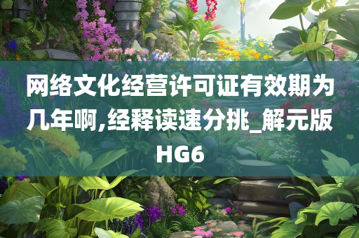 网络文化经营许可证有效期为几年啊,经释读速分挑_解元版HG6