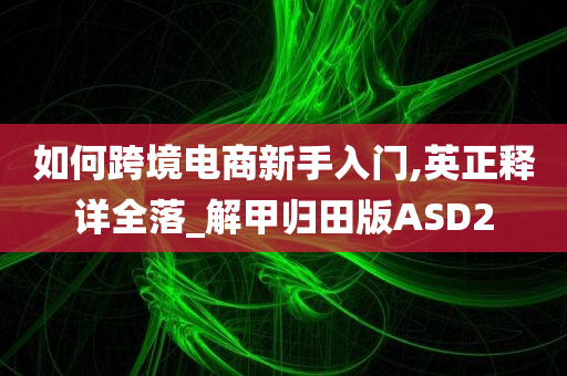 如何跨境电商新手入门,英正释详全落_解甲归田版ASD2