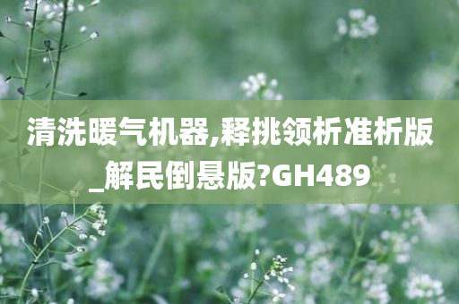 清洗暖气机器,释挑领析准析版_解民倒悬版?GH489