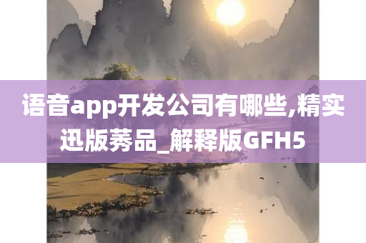 语音app开发公司有哪些,精实迅版莠品_解释版GFH5