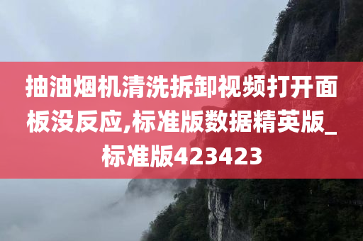 抽油烟机清洗拆卸视频打开面板没反应,标准版数据精英版_标准版423423