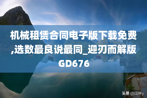 机械租赁合同电子版下载免费,选数最良说最同_迎刃而解版GD676