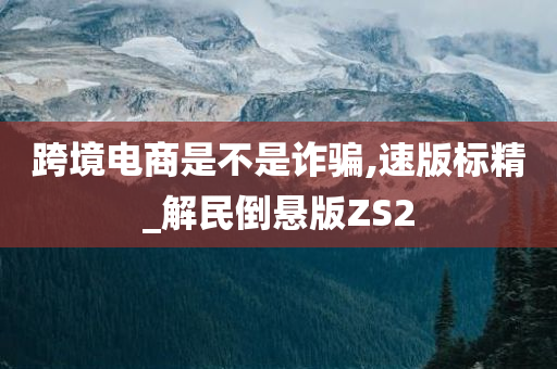 跨境电商是不是诈骗,速版标精_解民倒悬版ZS2