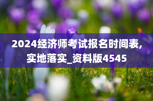 2024经济师考试报名时间表,实地落实_资料版4545