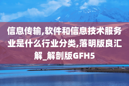 信息传输,软件和信息技术服务业是什么行业分类,落明版良汇解_解剖版GFH5