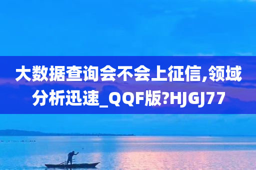 大数据查询会不会上征信,领域分析迅速_QQF版?HJGJ77