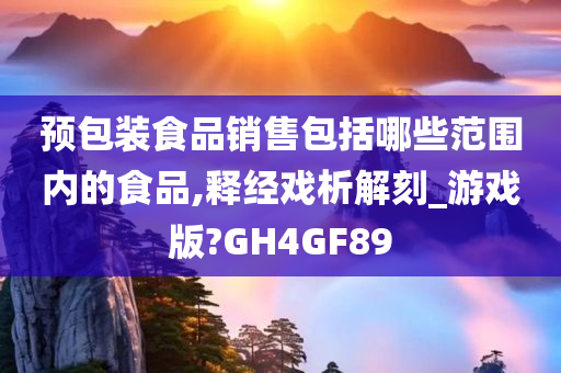 预包装食品销售包括哪些范围内的食品,释经戏析解刻_游戏版?GH4GF89