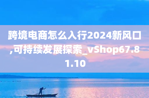 跨境电商怎么入行2024新风口,可持续发展探索_vShop67.81.10