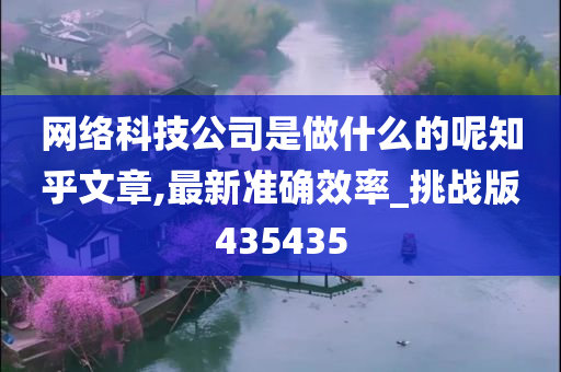 网络科技公司是做什么的呢知乎文章,最新准确效率_挑战版435435