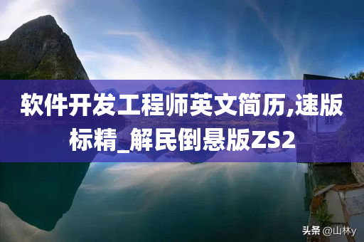 软件开发工程师英文简历,速版标精_解民倒悬版ZS2