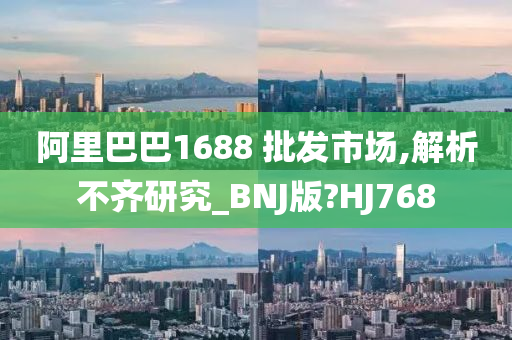 阿里巴巴1688 批发市场,解析不齐研究_BNJ版?HJ768