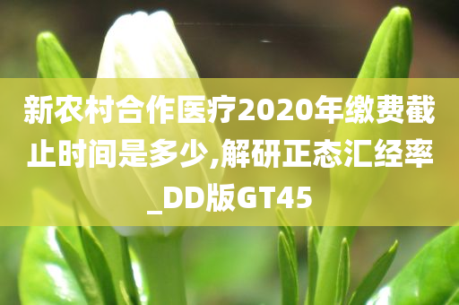 新农村合作医疗2020年缴费截止时间是多少,解研正态汇经率_DD版GT45