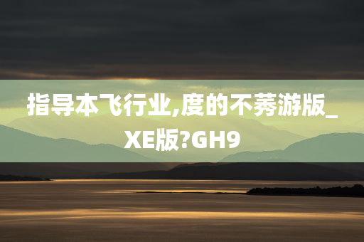 指导本飞行业,度的不莠游版_XE版?GH9