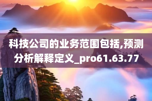 科技公司的业务范围包括,预测分析解释定义_pro61.63.77