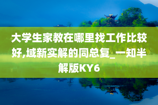 大学生家教在哪里找工作比较好,域新实解的同总复_一知半解版KY6