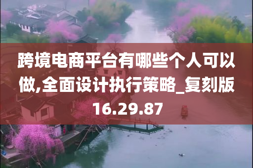 跨境电商平台有哪些个人可以做,全面设计执行策略_复刻版16.29.87