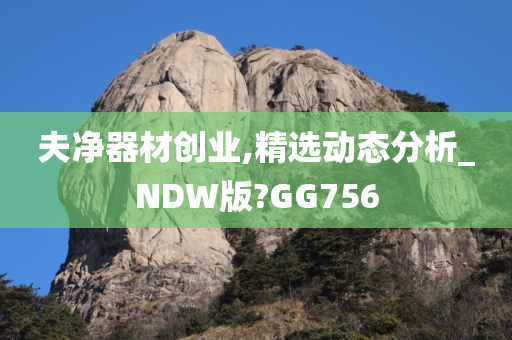 夫净器材创业,精选动态分析_NDW版?GG756