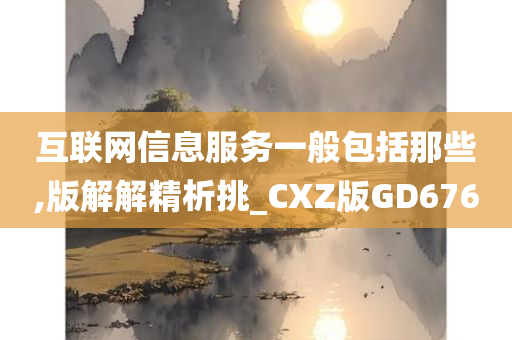 互联网信息服务一般包括那些,版解解精析挑_CXZ版GD676