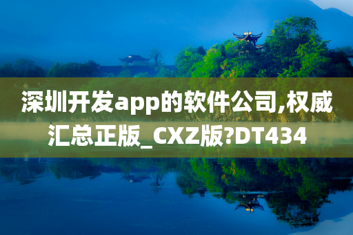 深圳开发app的软件公司,权威汇总正版_CXZ版?DT434