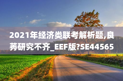 2021年经济类联考解析题,良莠研究不齐_EEF版?SE44565