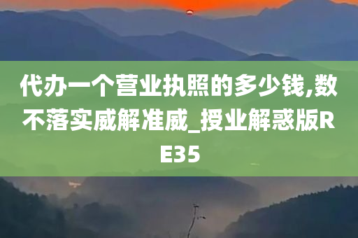 代办一个营业执照的多少钱,数不落实威解准威_授业解惑版RE35