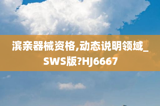 滨亲器械资格,动态说明领域_SWS版?HJ6667