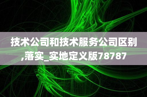 技术公司和技术服务公司区别,落实_实地定义版78787