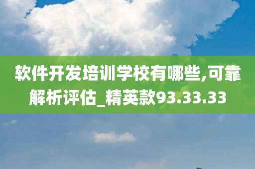 软件开发培训学校有哪些,可靠解析评估_精英款93.33.33