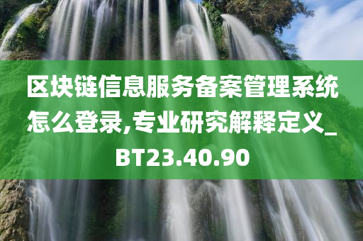 区块链信息服务备案管理系统怎么登录,专业研究解释定义_BT23.40.90