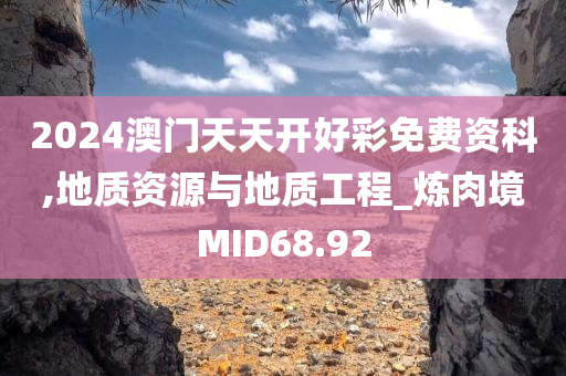 2024澳门天天开好彩免费资科,地质资源与地质工程_炼肉境MID68.92