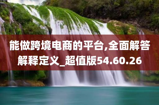 能做跨境电商的平台,全面解答解释定义_超值版54.60.26