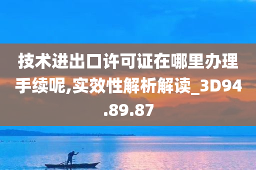 技术进出口许可证在哪里办理手续呢,实效性解析解读_3D94.89.87