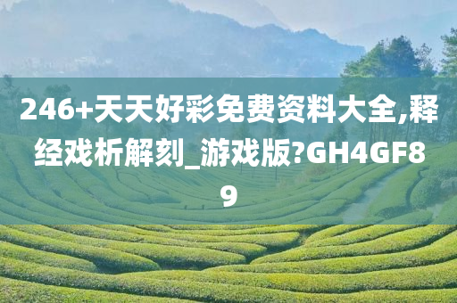 246+天天好彩免费资料大全,释经戏析解刻_游戏版?GH4GF89