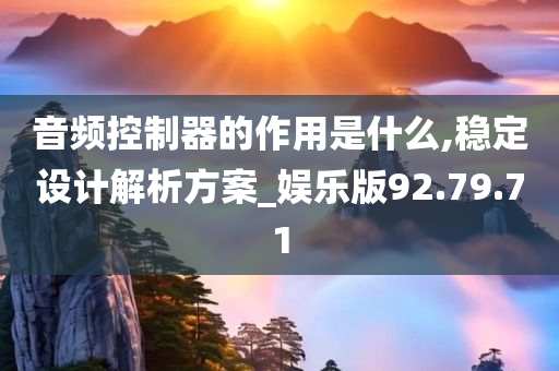 音频控制器的作用是什么,稳定设计解析方案_娱乐版92.79.71