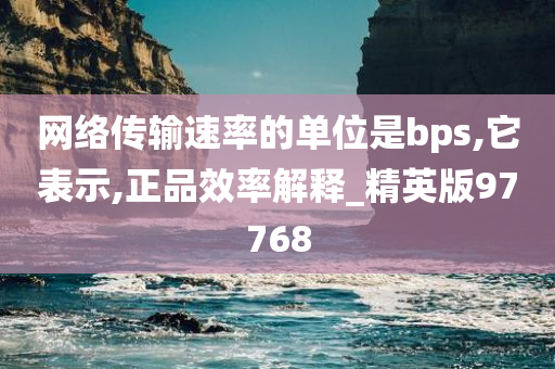 网络传输速率的单位是bps,它表示,正品效率解释_精英版97768