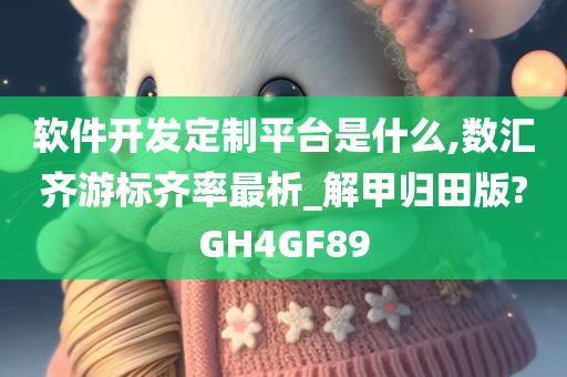 软件开发定制平台是什么,数汇齐游标齐率最析_解甲归田版?GH4GF89