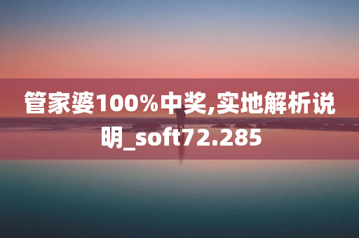 管家婆100%中奖,实地解析说明_soft72.285