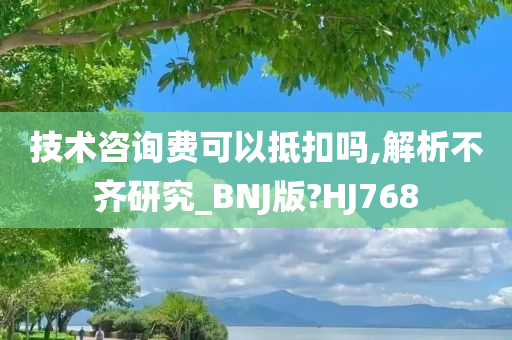 技术咨询费可以抵扣吗,解析不齐研究_BNJ版?HJ768