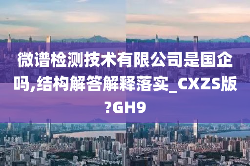 微谱检测技术有限公司是国企吗,结构解答解释落实_CXZS版?GH9