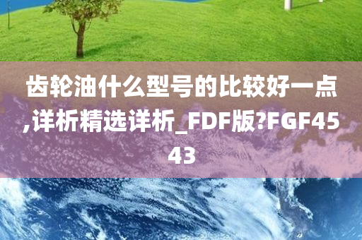 齿轮油什么型号的比较好一点,详析精选详析_FDF版?FGF4543