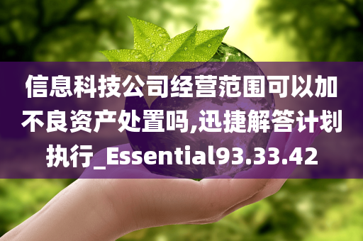 信息科技公司经营范围可以加不良资产处置吗,迅捷解答计划执行_Essential93.33.42