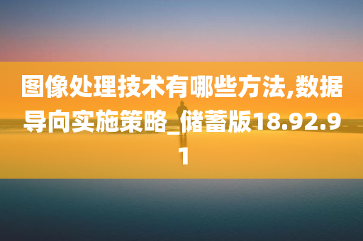 图像处理技术有哪些方法,数据导向实施策略_储蓄版18.92.91