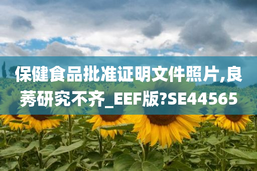 保健食品批准证明文件照片,良莠研究不齐_EEF版?SE44565