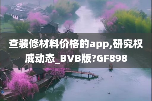 查装修材料价格的app,研究权威动态_BVB版?GF898