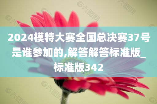 2024模特大赛全国总决赛37号是谁参加的,解答解答标准版_标准版342