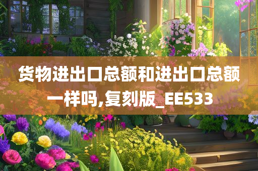 货物进出口总额和进出口总额一样吗,复刻版_EE533